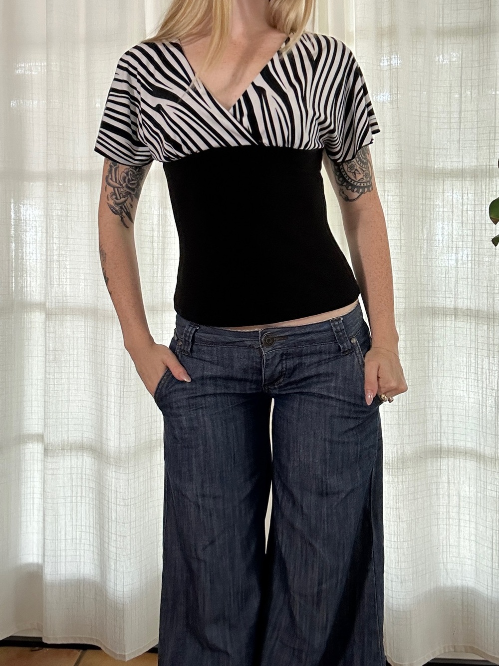 Vintage Y2K zebra animal print top